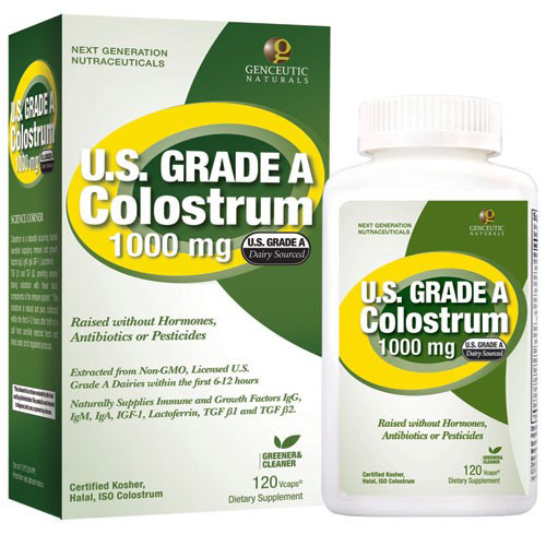 U.S. Grade A Colostrum, 1000 mg, 120 Vcaps, Genceutic Naturals