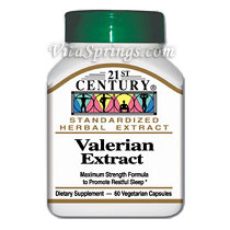 Valerian Extract 60 Vegetarian Capsules, 21st Century Health Care
