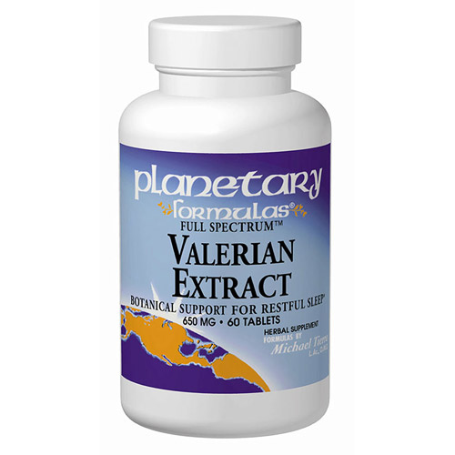 Valerian Extract 650mg Full Spectrum 60 tabs, Planetary Herbals