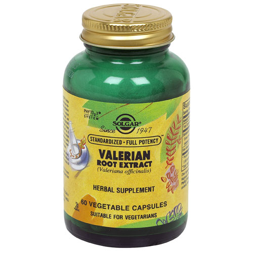 Valerian Root Extract - Standardized Full Potency, 60 Vegetable Capsules, Solgar