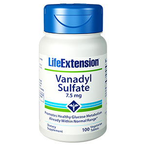 Vanadyl Sulfate 7.5 mg, 100 Vegetarian Tablets, Life Extension
