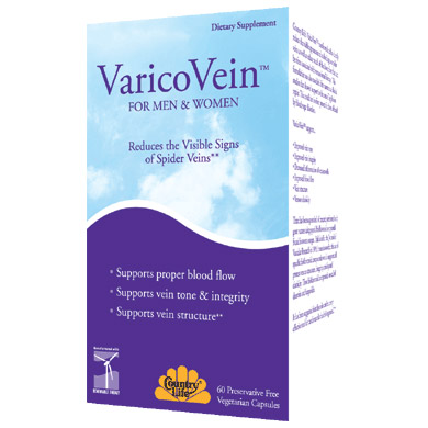 Country Life VaricoVein Spider Veins Formula, 60 Vegetarian Capsules, Country Life