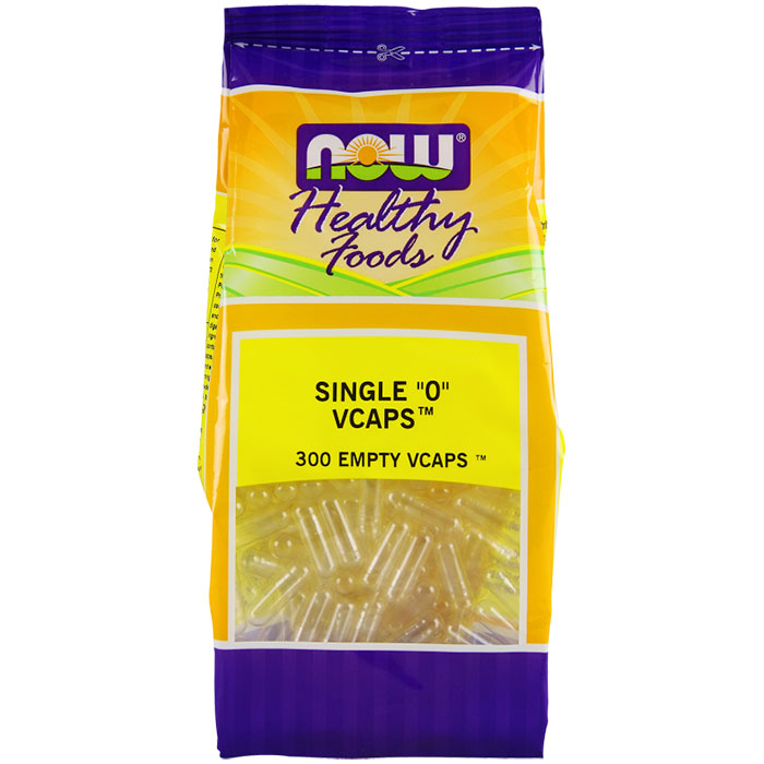 Empty Capsules Vegetarian - Single 0, 300 Veg Capsules, NOW Foods