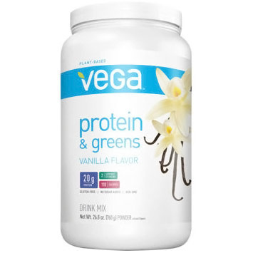 Vega Protein & Greens Drink Mix Powder, Vanilla Flavor, 26.8 oz