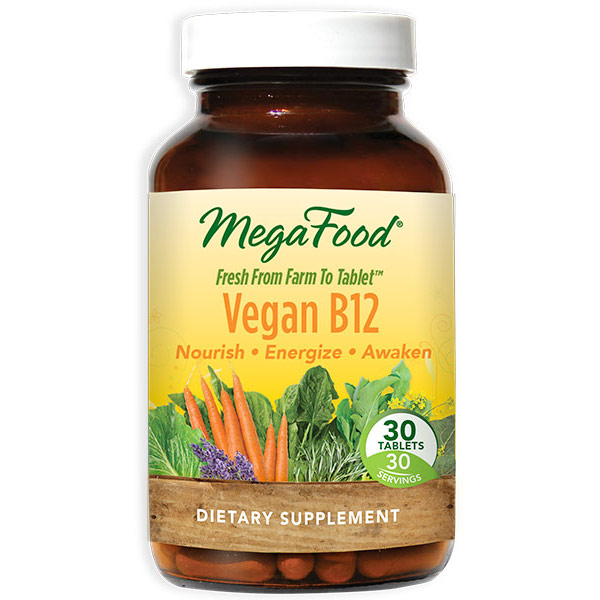 Vegan B12, Vegetarian Vitamin B-12, 30 Tablets, MegaFood