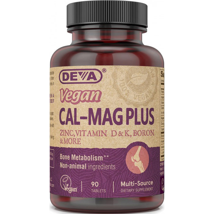 Vegan Cal-Mag Plus (Calcium Magnesium Plus), 90 Tablets, Deva Vegetarian Nutrition