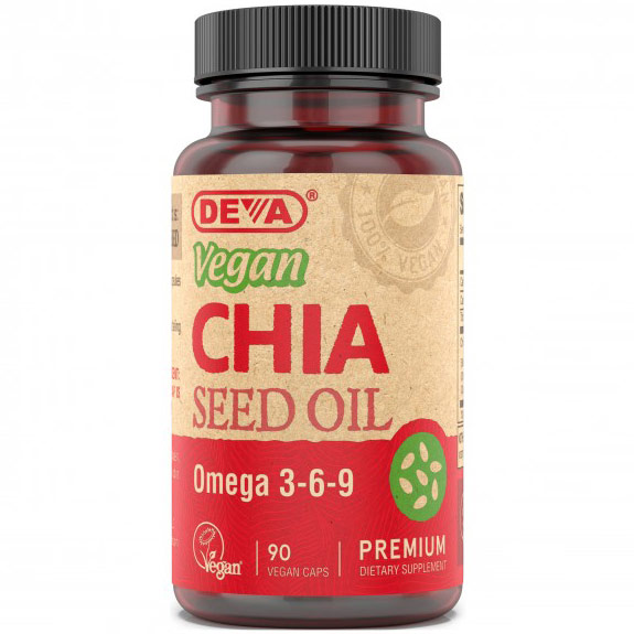 Vegan Chia Seed Oil, 90 Veggie Caps, Deva Vegetarian Nutrition