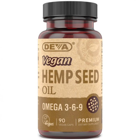 Vegan Hemp Oil Omega 3-6-9, 90 Veggie Caps, Deva Vegetarian Nutrition