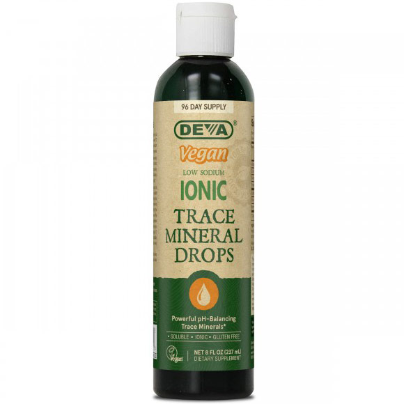 Vegan Ionic Trace Mineral Drops Liquid, 8 oz, Deva Vegetarian Nutrition