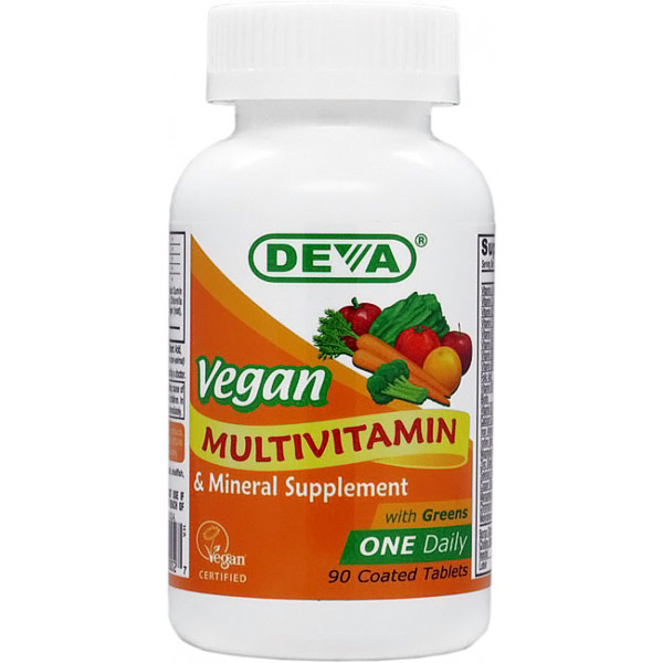 Vegan One Daily Multivitamin & Mineral Supplement with Iron, 90 Coated Tablets, Deva Vegetarian Nutrition