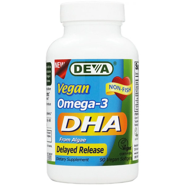 Vegan Omega-3 DHA (Enteric Coated), 90 Vegan Softgels, Deva Vegetarian Nutrition