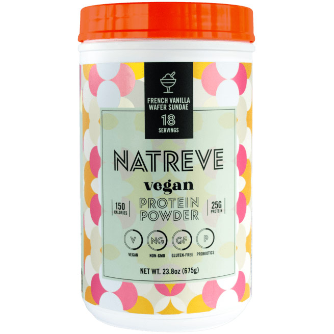 Vegan Protein Powder, French Vanilla Wafer Sundae, 23.8 oz (675 g), Natreve