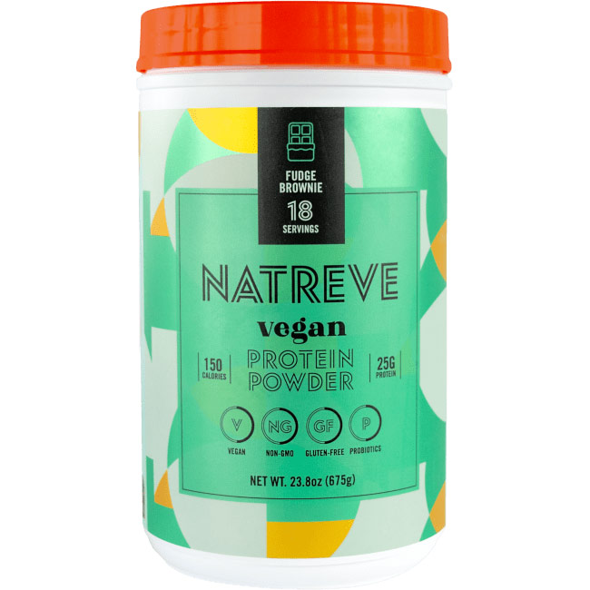 Vegan Protein Powder, Fudge Brownie, 23.8 oz (675 g), Natreve