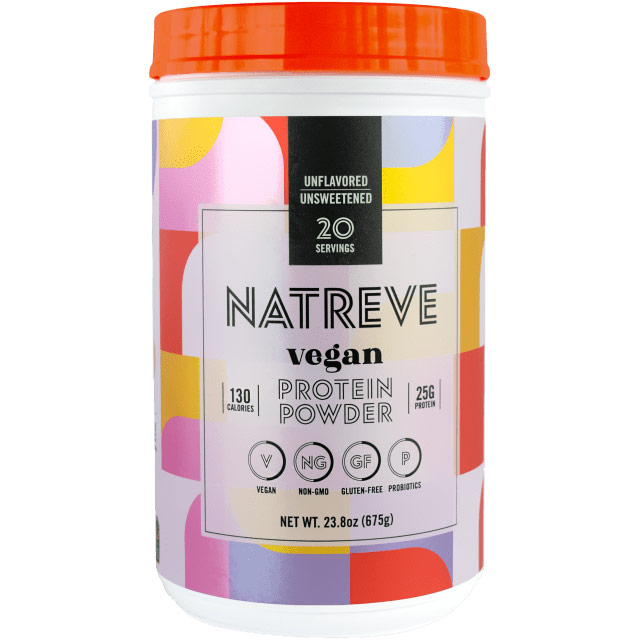 Vegan Protein Powder, Unflavored/Unsweetened, 23.8 oz (675 g), Natreve