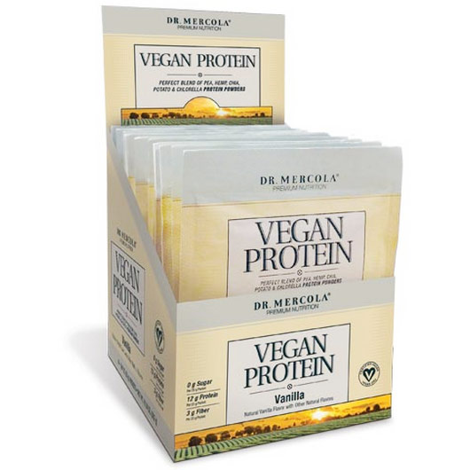 Vegan Protein Single Serve Box - Vanilla, 14 Packets, Dr. Mercola