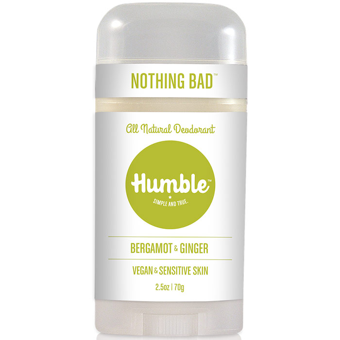 Vegan & Sensitive Skin Formula Natural Deodorant, Bergamot & Ginger, 2.5 oz, Humble Brands