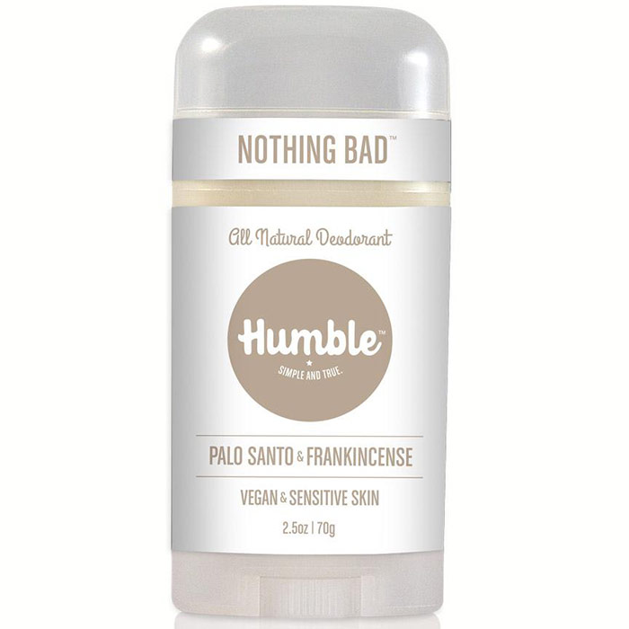 Vegan & Sensitive Skin Formula Natural Deodorant, Palo Santo & Frankincense, 2.5 oz, Humble Brands
