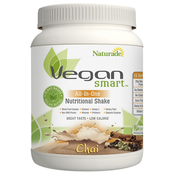 Vegan Smart All-In-One Nutritional Shake - Chai, 15 Servings (22.75 oz), Naturade