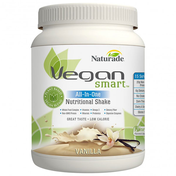 Vegan Smart All-In-One Nutritional Shake - Vanilla, 15 Servings (22.75 oz), Naturade