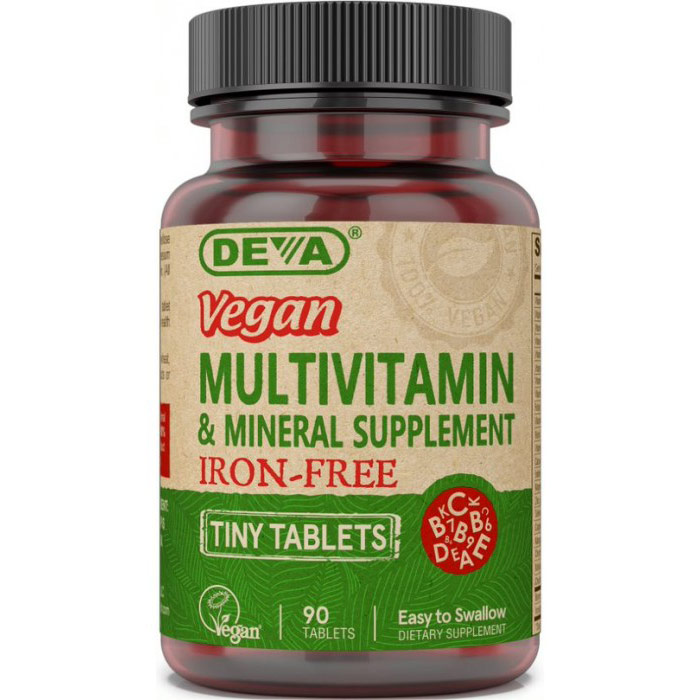 Vegan Tiny Tablets Multivitamin - Iron Free, 90 Tablets, Deva Nutrition
