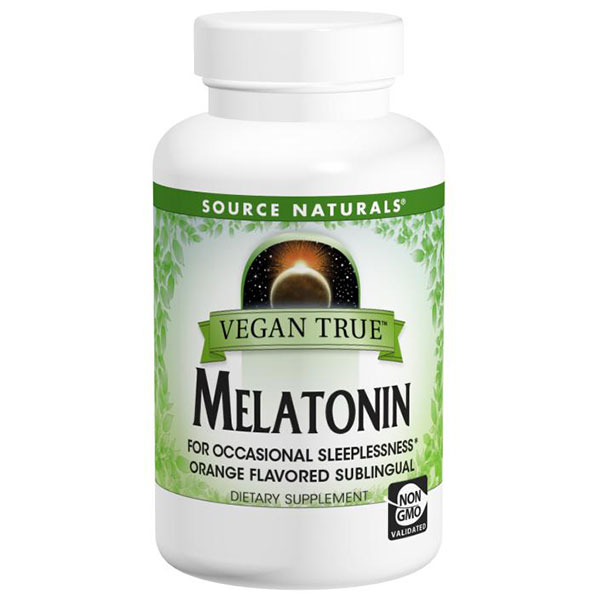 Vegan True Melatonin 2.5 mg Sublingual Orange, 60 Tablets, Source Naturals