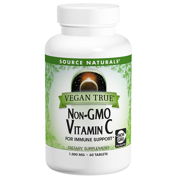 Vegan True Non-GMO Vitamin C 1000 mg, 60 Tablets, Source Naturals