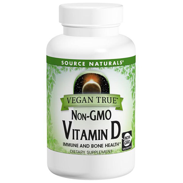 Vegan True Non-GMO Vitamin D 1000 IU, 30 Tablets, Source Naturals