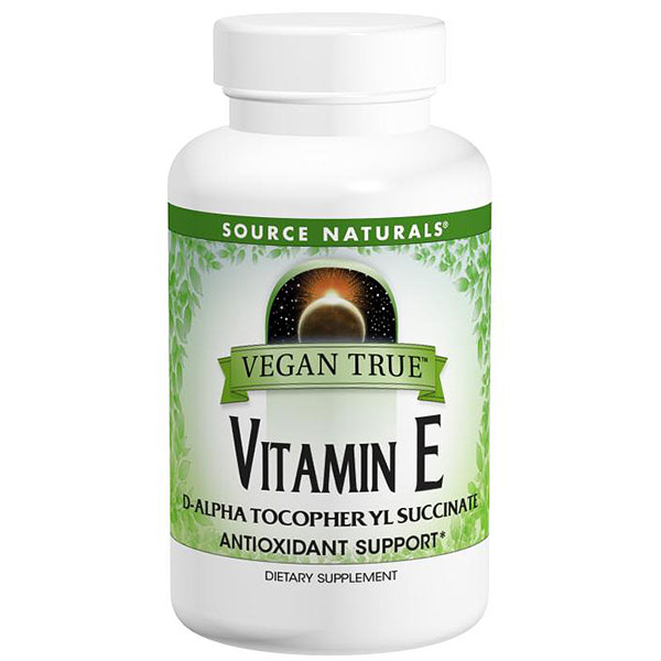 Vegan True Vitamin E 400 IU, 50 Tablets, Source Naturals