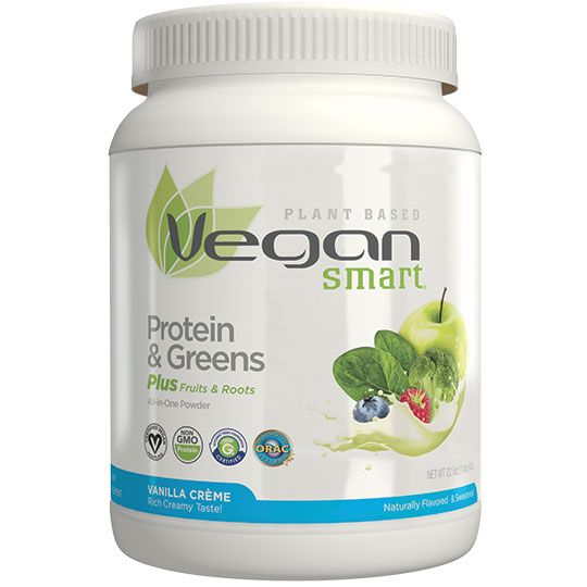 VeganSmart Protein & Greens Nutritional Shake - Vanilla, 22.8 oz (15 Servings), Naturade