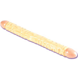 Veined Double Dong 18 Inch - Ivory Duo, California Exotic Novelties