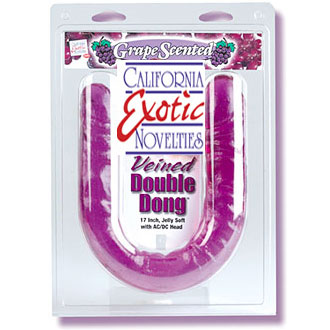Veined Double Dong Grape Scented 17 Inch, California Exotic Novelties