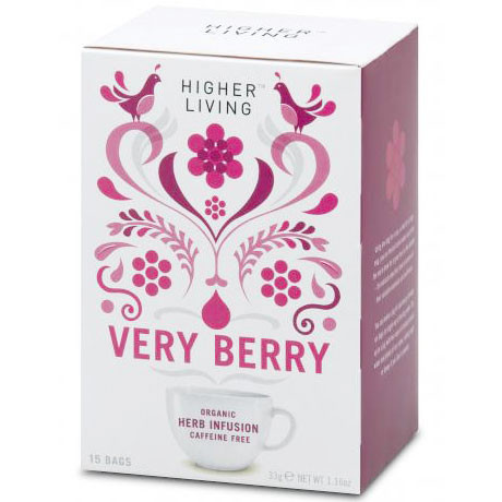 Higher Living Organic Herb Infusions, Very Berry Tea, 15 Bags, Higher Living