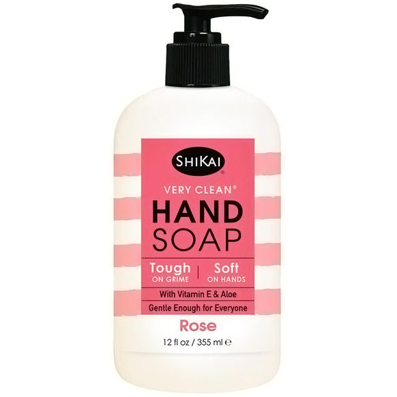 Very Clean Liquid Hand Soap, Rose, 12 oz, ShiKai