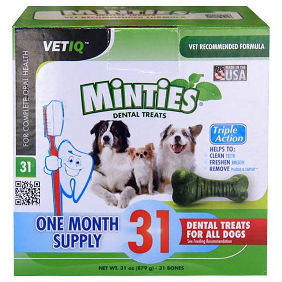 Vet IQ Minties Dental Treats for Dogs, 31 Bones