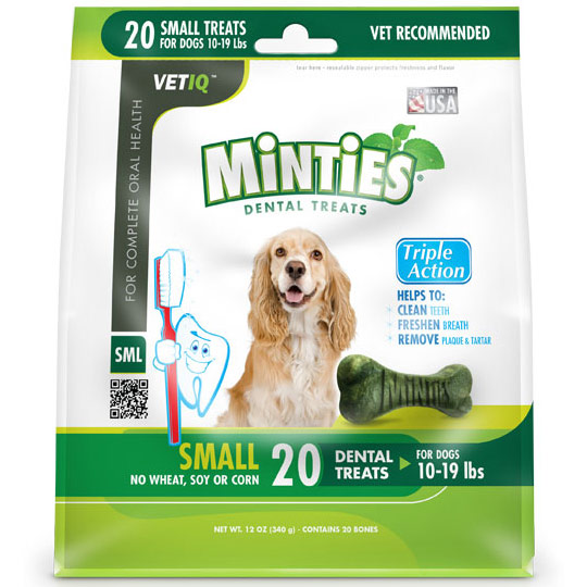 VetIQ Minties Dental Treats for Dogs, Small, 20 Bones