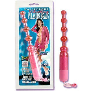 Waterproof Vibrating Pleasure Beads - Pink, California Exotic Novelties