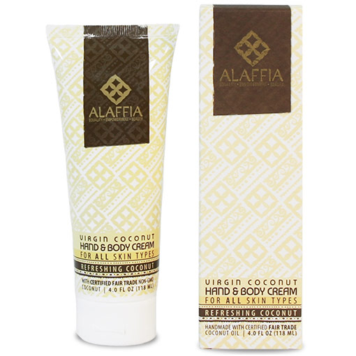 Virgin Coconut Hand & Body Cream - Refreshing Coconut, 4 oz, Alaffia