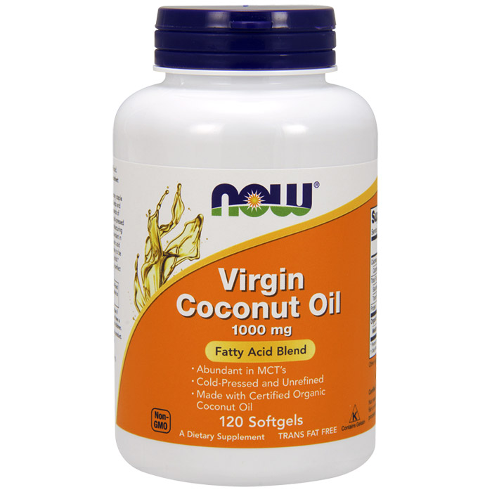 Virgin Coconut Oil 1000 mg, 120 Softgels, NOW Foods