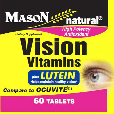 Mason Natural Vision Vitamins with Lutein, 60 Tablets, Mason Natural