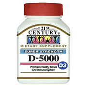 Vitamin D3 5000 IU, D-5000, 360 Tablets, 21st Century HealthCare