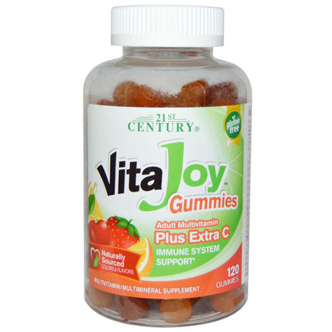 VitaJoy Adult Multivitamin Gummies Plus Extra C, Value Size, 120 Gummies, 21st Century HealthCare