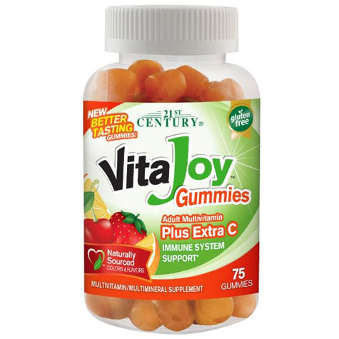VitaJoy Adult Multivitamin Gummies Plus Extra C, 75 Gummies, 21st Century HealthCare