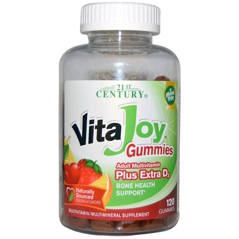 VitaJoy Adult Multivitamin Gummies Plus Extra D3, Value Size, 120 Gummies, 21st Century HealthCare