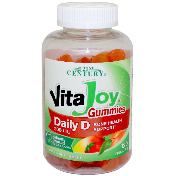 VitaJoy Daily D Gummies 2000 IU, Chewable Vitamin D, 120 Gummies, 21st Century HealthCare