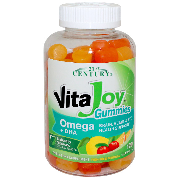 VitaJoy Omega + DHA Gummies, 120 Gummies, 21st Century HealthCare