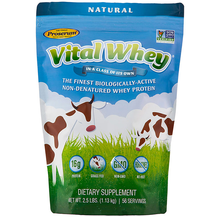 Vital Whey, Grass Fed Whey Protein, Natural, 2.5 lb (1.13 kg), Well Wisdom