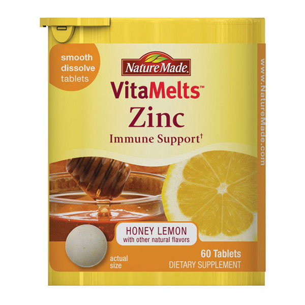 Nature Made VitaMelts Zinc, Honey Lemon, 100 Fast Melting Tablets
