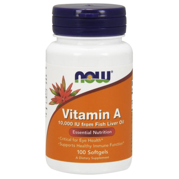 Vitamin A 10000 IU, 100 Softgels, NOW Foods