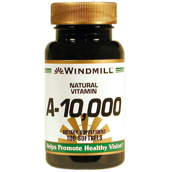 Vitamin A 10,000 IU, 100 Softgels, Windmill Health Products