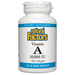 Vitamin A 10000 IU 180 Softgels, Natural Factors